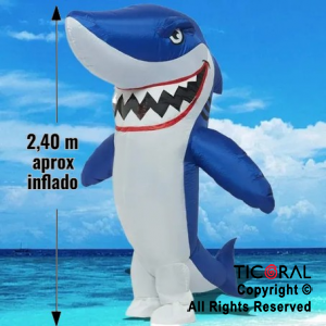 DISFRAZ INFLABLE TIBURON ADULTO 2,40 MT X 1
